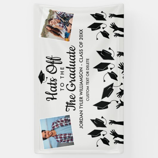 卒業写真の卒業写真への脱帽パーティー標識 横断幕 (縦)