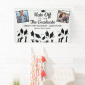 卒業写真の卒業写真への脱帽パーティー標識 横断幕 (インサイチュ)