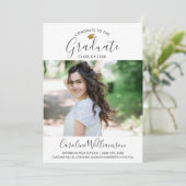 卒業写真の卒業発表トレンディーブルー 案内状 (スタンド正面)
