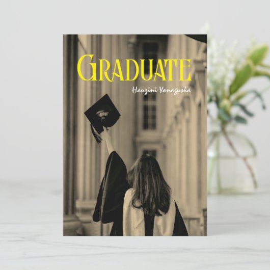 卒業写真の卒業発表招待状 招待状 (スタンド正面)