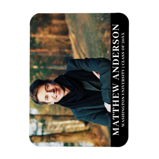 卒業写真の卒業発表 マグネット (縦)