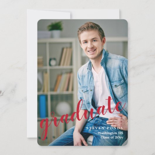 卒業写真の卒業発表 案内状 (正面)