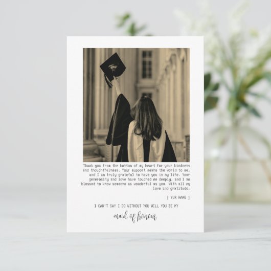 卒業写真の卒業証書をありがとう サンキューカード (スタンド正面)