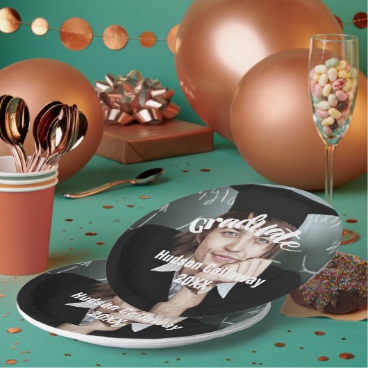 卒業写真の名前（大学院年） ペーパープレート (複数)