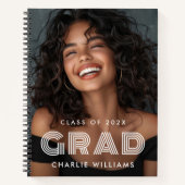 卒業写真の大学院名の年のゲストブック ノートブック (正面)