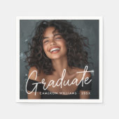 卒業写真の大学院名 スタンダードカクテルナプキン (正面)