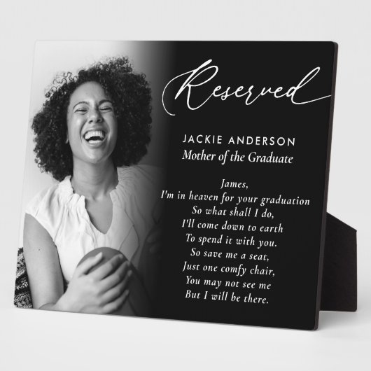 卒業写真の天国の母親 フォトプラーク (側面)