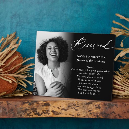 卒業写真の天国の母親 フォトプラーク (側面)