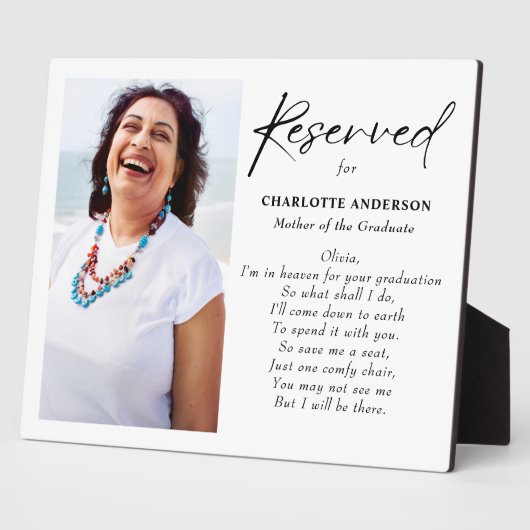 卒業写真の天国の母親 フォトプラーク (側面)