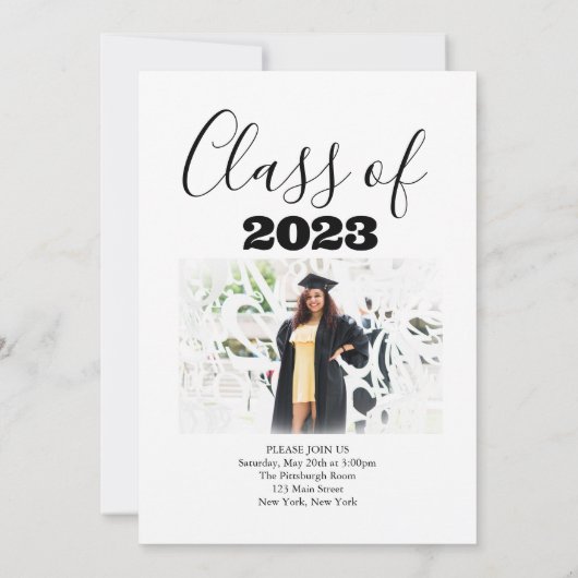 卒業写真の招待状 招待状 (裏面)