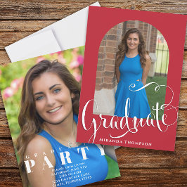 卒業写真の書道スクリプト(鳥)ショウジョウコウカンチョウ赤 招待状