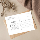 卒業写真の書道台本の白シンプル色 ポストカード