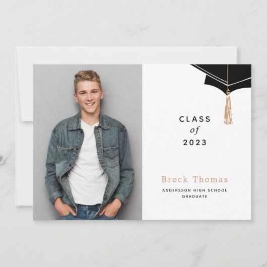 卒業写真の発表から脱帽 案内状 (正面)