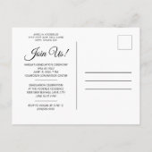 卒業写真の発表招待状白 インビテーションポストカード (裏面)