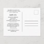 卒業写真の発表招待状青 インビテーションポストカード (裏面)