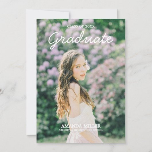 卒業写真の発表招待状 招待状 (裏面)