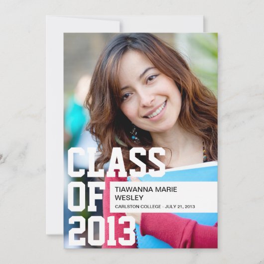 卒業写真の発表 案内状 (正面)