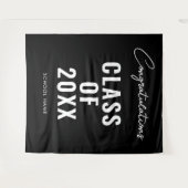 卒業写真の背景卒業式デコールブラック タペストリー (正面(横))