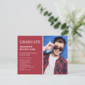 卒業写真の赤アナウンスパーティの招待状 招待状 (スタンド正面)