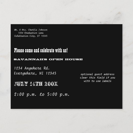 卒業写真はがき インビテーションポストカード (裏面)