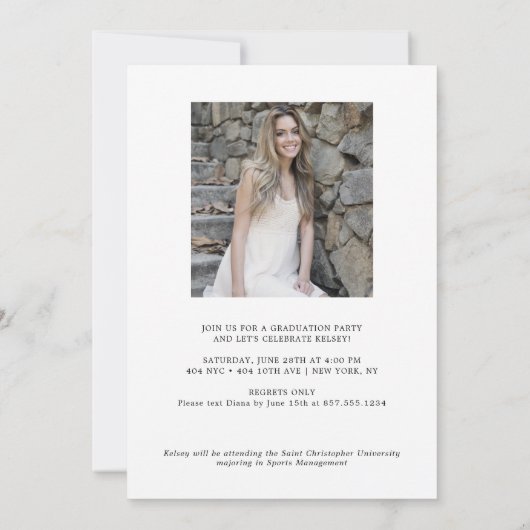 卒業写真はっきりしたの発表とパーティー 案内状 (裏面)