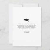 卒業写真はっきりしたシンプルタイポグラフィ サンキューカード (裏面)