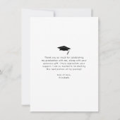 卒業写真はっきりしたモダンシンプルタイポグラフィ サンキューカード (裏面)