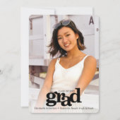 卒業写真はっきりしたモダンシンプルタイポグラフィ 案内状 (正面)