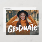 卒業写真はっきりした卒業記念はがき インビテーションポストカード (正面/裏面)