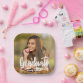 卒業写真はっきりした脚本カスタム卒業会 ペーパープレート (パーティー)