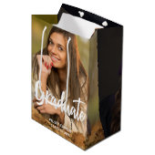 卒業写真はっきりした脚本カスタム卒業 ミディアムペーパーバッグ (正面アングル)