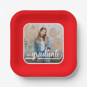 卒業写真はっきりした脚本Red Graduation ペーパープレート (正面)