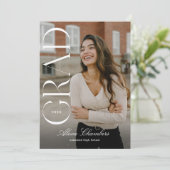 卒業写真を全面に押し出した卒業式招待状 招待状 (スタンド正面)