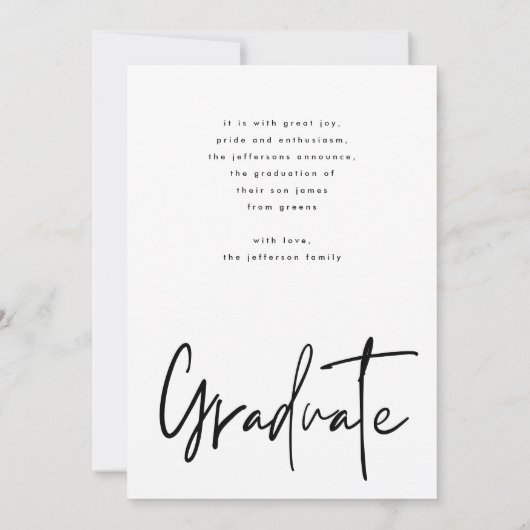 卒業写真を卒業 案内状 (裏面)