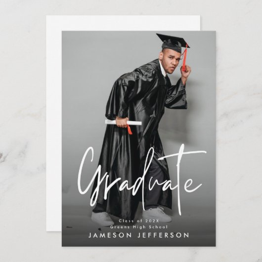 卒業写真を卒業 案内状 (正面/裏面)