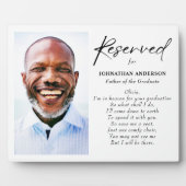 卒業写真を撮るため天国の父親 フォトプラーク (正面)