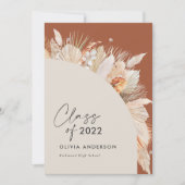 卒業写真アーチテラコッタパンパ植物学  招待状 (正面)