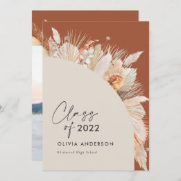 卒業写真アーチテラコッタパンパ植物学  招待状