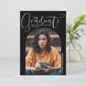 卒業写真アーチ型招待状 招待状 (スタンド正面)