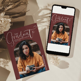 卒業写真アーチ型招待状 招待状