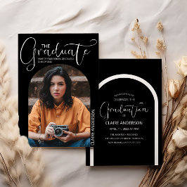 卒業写真アーチ型招待状 招待状