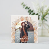 卒業写真アーチ飾りの草木のパンパ植物学 招待状 (スタンド正面)