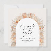 卒業写真アーチ飾りの草木のパンパ植物学 招待状 (裏面)