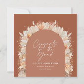 卒業写真アーチterracotta pampas植物学 招待状 (裏面)