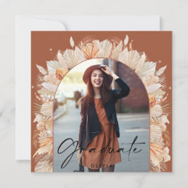 卒業写真アーチterracotta pampas植物学 招待状