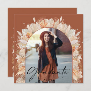 卒業写真アーチterracotta pampas植物学 招待状