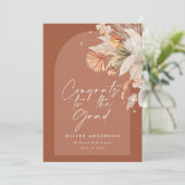 卒業写真アーチterracotta pampas植物学 招待状 (スタンド正面)