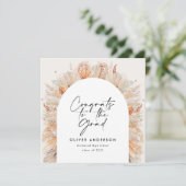 卒業写真アーチterracotta pampas植物学 招待状 (スタンド正面)