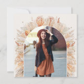 卒業写真アーチterracotta pampas植物学 招待状 (裏面)