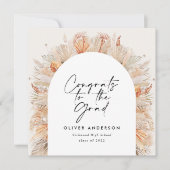 卒業写真アーチterracotta pampas植物学 招待状 (正面)